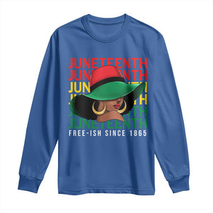 Juneteenth Long Sleeve Shirt Freeish Since 1865 Black Women Pride Melanin TS09 Royal Blue Print Your Wear