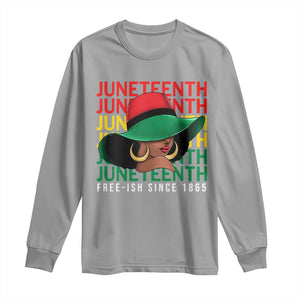 Juneteenth Long Sleeve Shirt Freeish Since 1865 Black Women Pride Melanin TS09 Sport Gray Print Your Wear