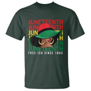 Juneteenth T Shirt Freeish Since 1865 Melanin Black Women TS09 Dark Forest Green Print Your Wear