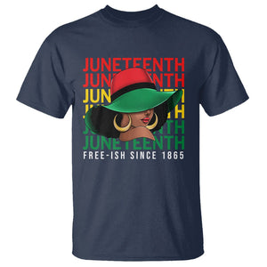 Juneteenth T Shirt Freeish Since 1865 Melanin Black Women TS09 Navy Print Your Wear