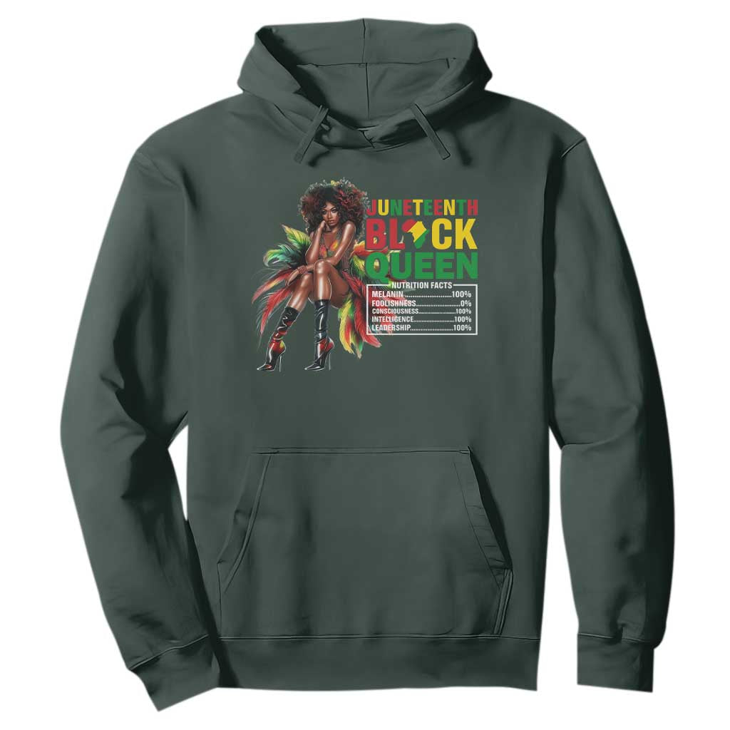 Juneteenth Hoodie Black Queen Nutritional Facts TS09 Dark Forest Green Print Your Wear