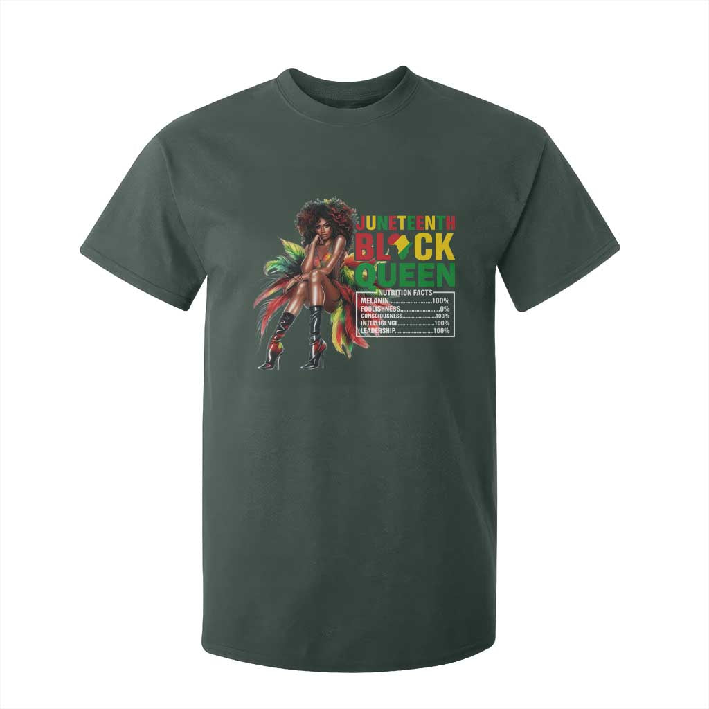 Juneteenth T Shirt For Kid Black Queen Nutritional Facts TS09 Dark Forest Green Print Your Wear
