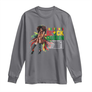 Juneteenth Long Sleeve Shirt Black Queen Nutritional Facts TS09 Charcoal Print Your Wear