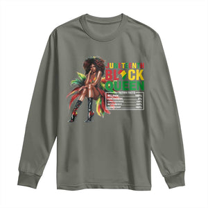 Juneteenth Long Sleeve Shirt Black Queen Nutritional Facts TS09 Military Green Print Your Wear