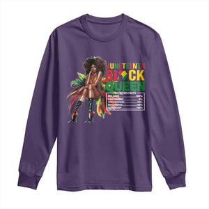 Juneteenth Long Sleeve Shirt Black Queen Nutritional Facts TS09 Purple Print Your Wear