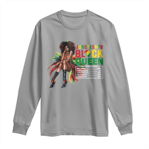 Juneteenth Long Sleeve Shirt Black Queen Nutritional Facts TS09 Sport Gray Print Your Wear