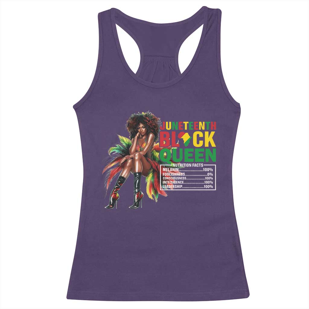 Juneteenth Racerback Tank Top Black Queen Nutritional Facts TS09 Purple Print Your Wear