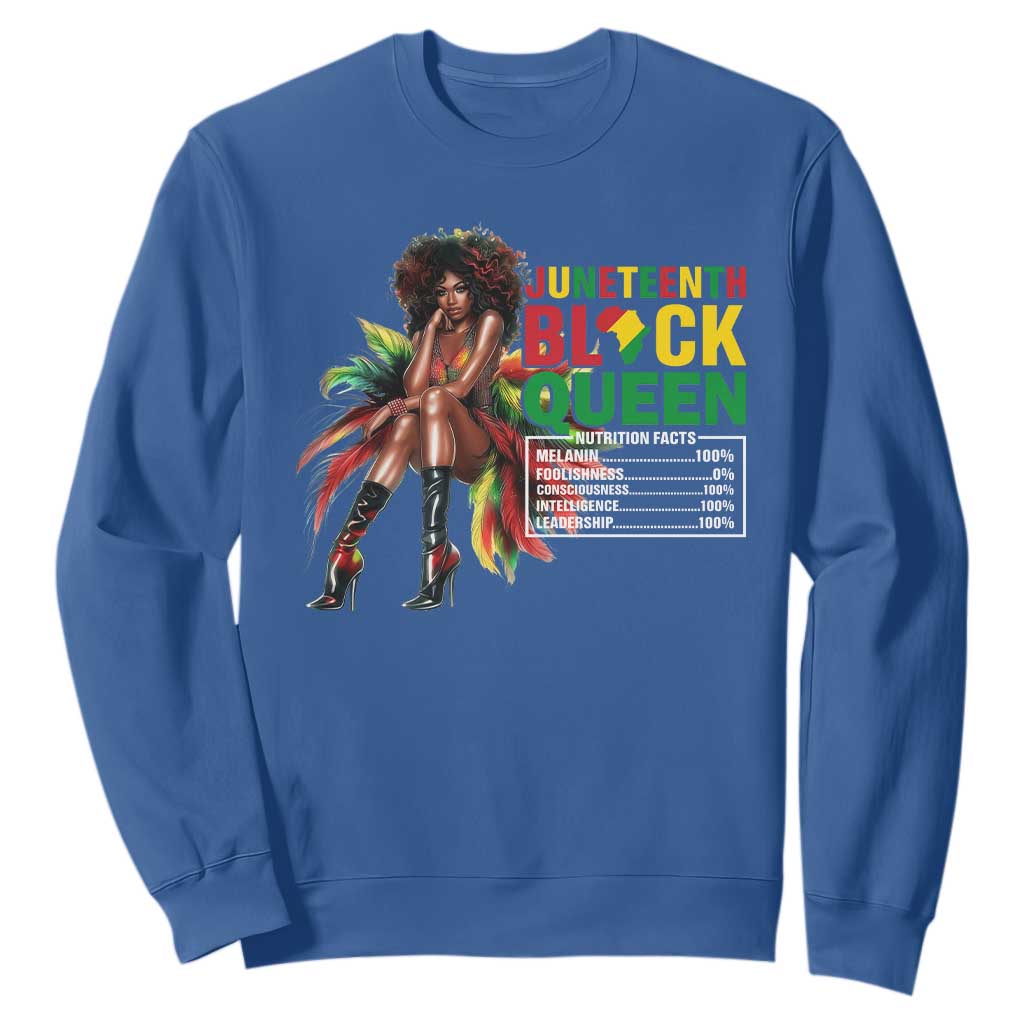 Juneteenth Sweatshirt Black Queen Nutritional Facts TS09 Royal Blue Print Your Wear