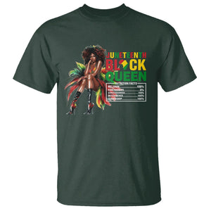 Juneteenth T Shirt Black Queen Nutritional Facts TS09 Dark Forest Green Print Your Wear