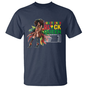 Juneteenth T Shirt Black Queen Nutritional Facts TS09 Navy Print Your Wear