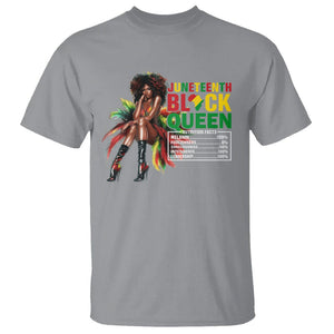 Juneteenth T Shirt Black Queen Nutritional Facts TS09 Sport Gray Print Your Wear