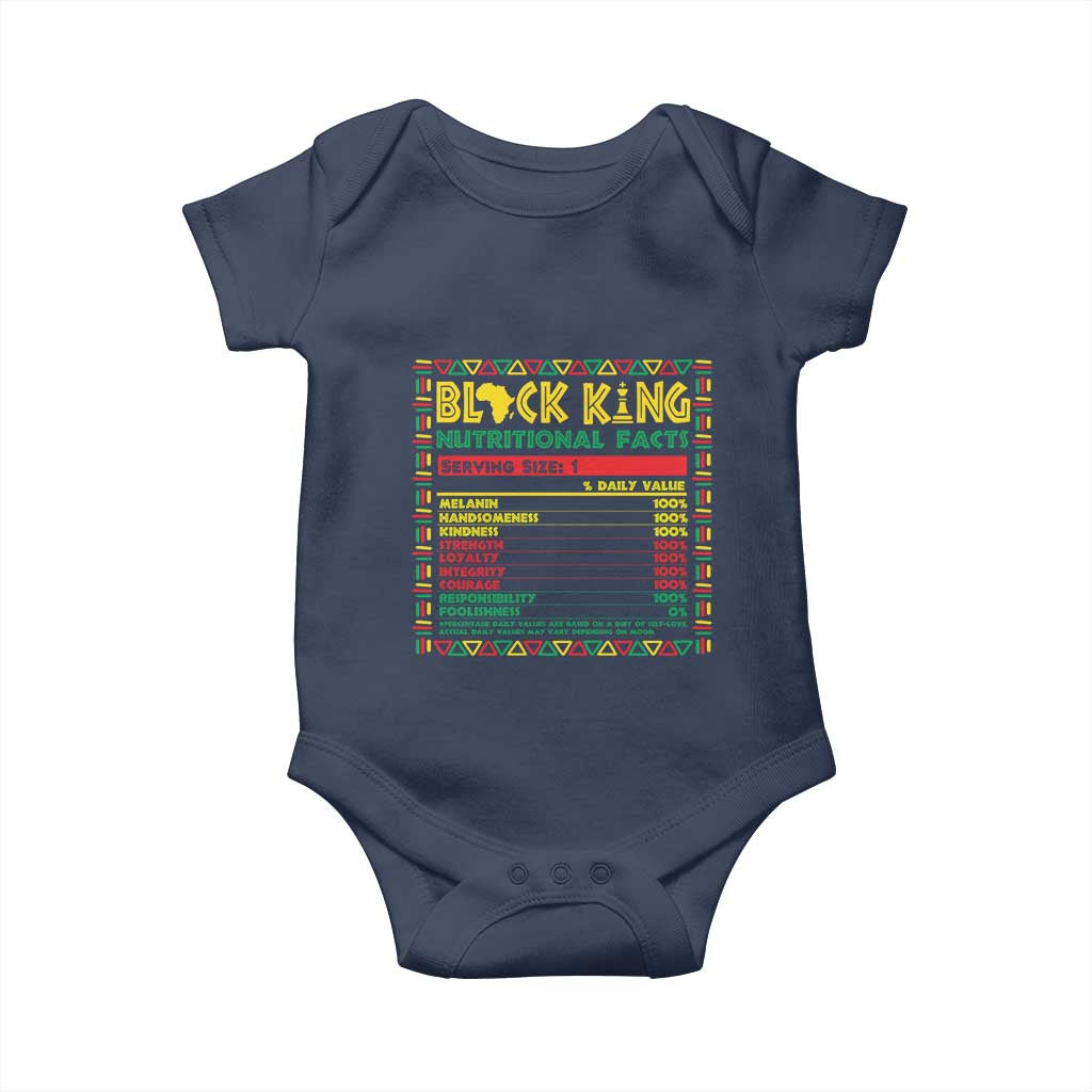Juneteenth Baby Onesie Black King Nutritional Facts African American Dad Men TS09 Navy Print Your Wear