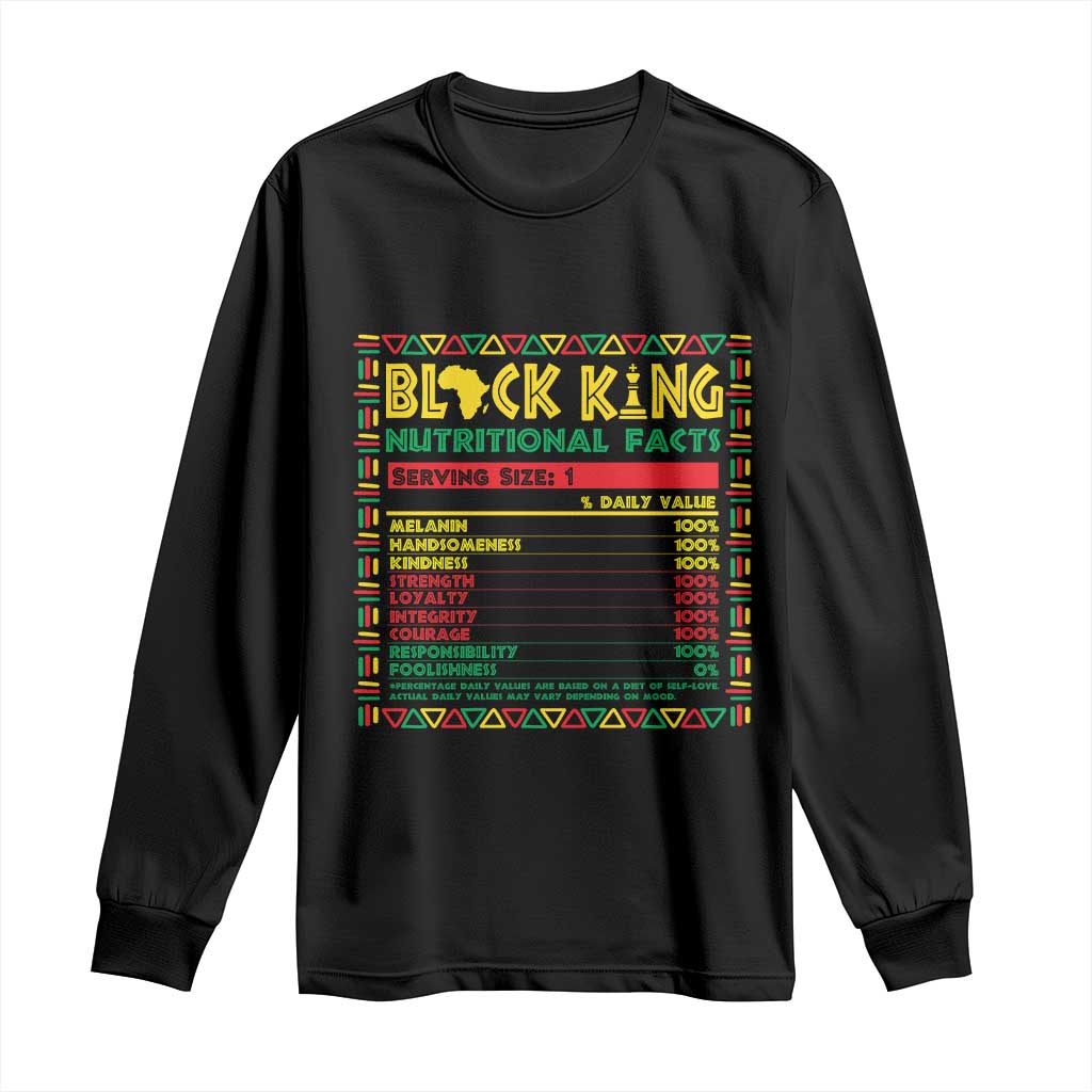 Juneteenth Long Sleeve Shirt Black King Nutritional Facts African American Dad Men TS09 Black Print Your Wear