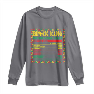 Juneteenth Long Sleeve Shirt Black King Nutritional Facts African American Dad Men TS09 Charcoal Print Your Wear