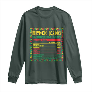 Juneteenth Long Sleeve Shirt Black King Nutritional Facts African American Dad Men TS09 Dark Forest Green Print Your Wear