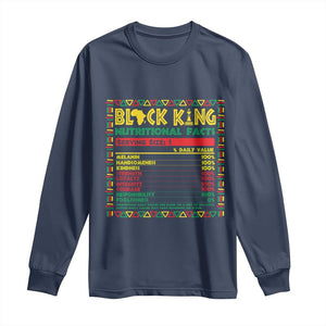 Juneteenth Long Sleeve Shirt Black King Nutritional Facts African American Dad Men TS09 Navy Print Your Wear