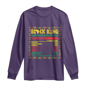 Juneteenth Long Sleeve Shirt Black King Nutritional Facts African American Dad Men TS09 Purple Print Your Wear