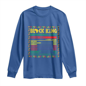 Juneteenth Long Sleeve Shirt Black King Nutritional Facts African American Dad Men TS09 Royal Blue Print Your Wear