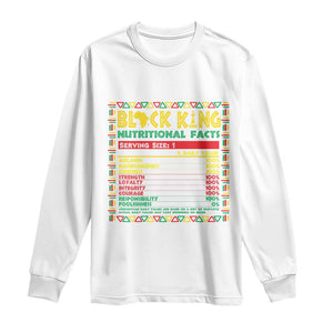 Juneteenth Long Sleeve Shirt Black King Nutritional Facts African American Dad Men TS09 White Print Your Wear