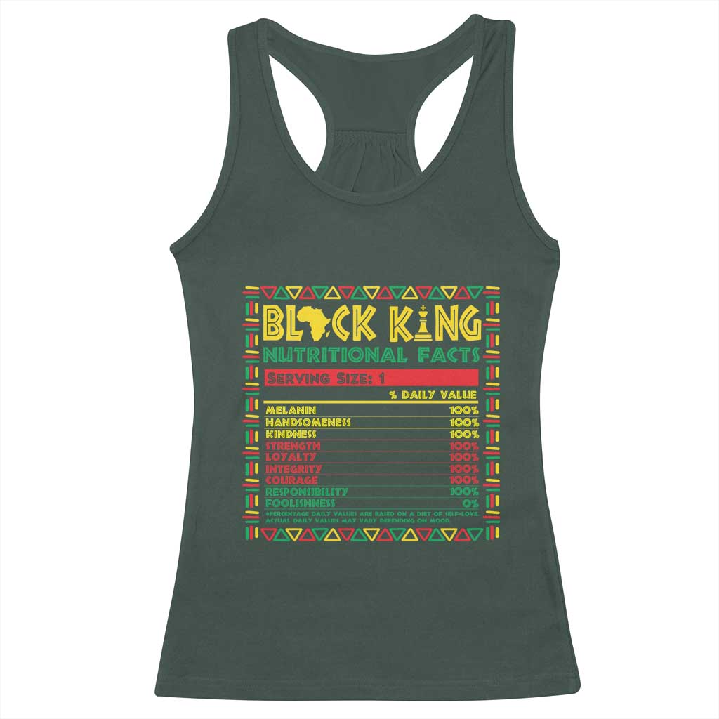 Juneteenth Racerback Tank Top Black King Nutritional Facts African American Dad Men TS09 Dark Forest Green Print Your Wear