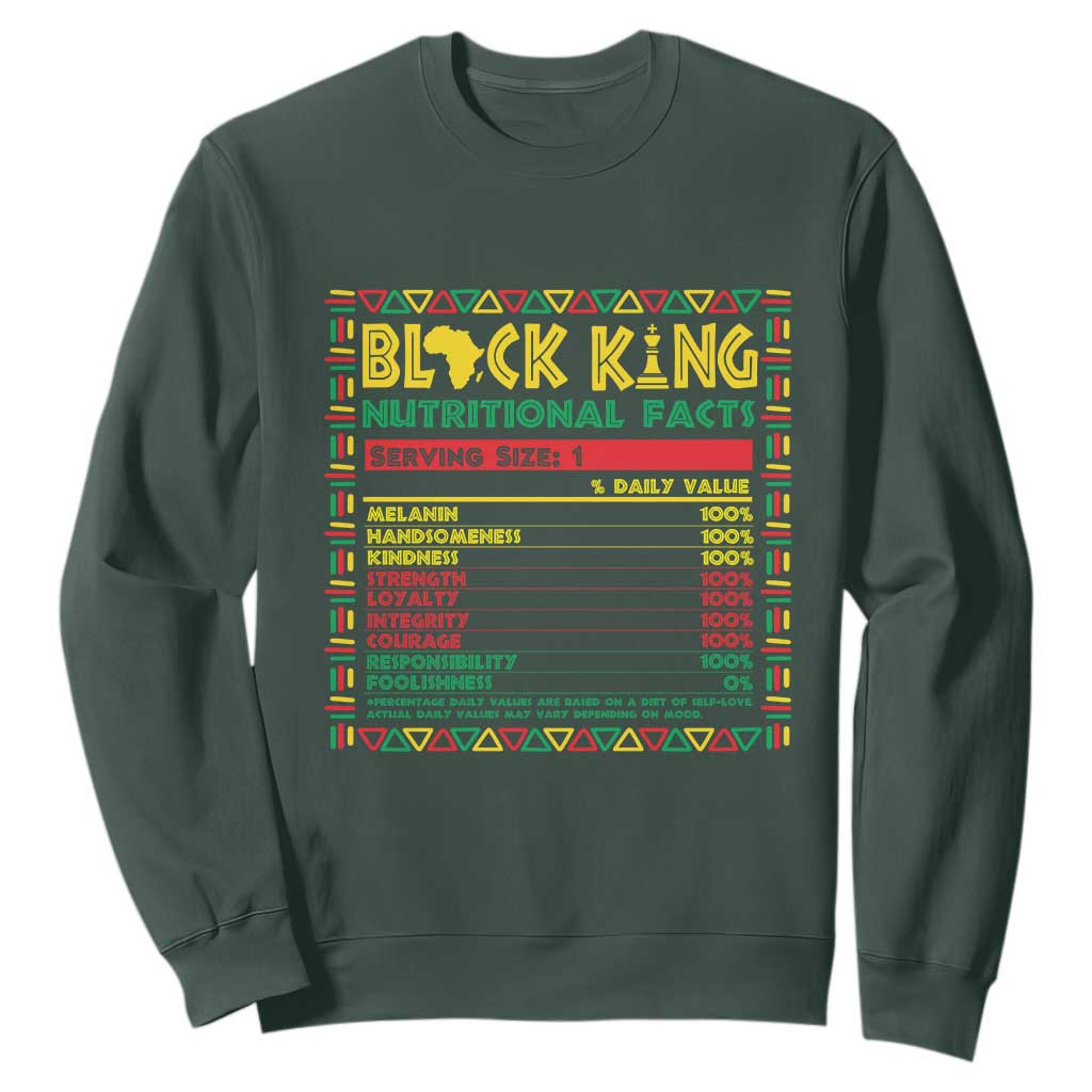 Juneteenth Sweatshirt Black King Nutritional Facts TS09 Dark Forest Green Print Your Wear
