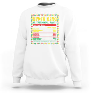 Juneteenth Sweatshirt Black King Nutritional Facts TS09 White Print Your Wear