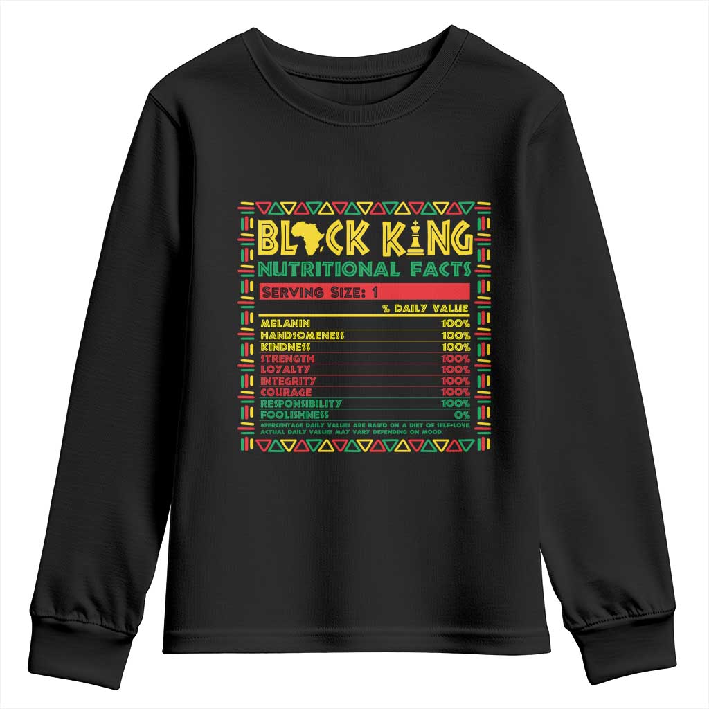 Juneteenth Youth Sweatshirt Black King Nutritional Facts African American Dad Men TS09 Black Print Your Wear