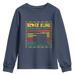 Juneteenth Youth Sweatshirt Black King Nutritional Facts African American Dad Men TS09 Navy Print Your Wear