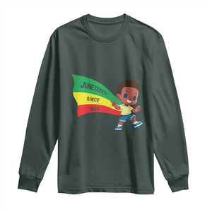 Juneteenth 1865 Cool Melanin Black Boys Kids Long Sleeve Shirt TS09 Dark Forest Green Print Your Wear