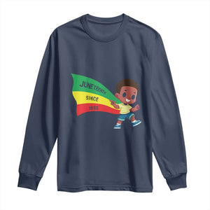 Juneteenth 1865 Cool Melanin Black Boys Kids Long Sleeve Shirt TS09 Navy Print Your Wear