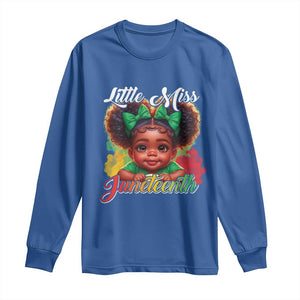 Juneteenth 1865 Little Miss Cute Melanin Black Girls Kids Long Sleeve Shirt TS09 Royal Blue Print Your Wear