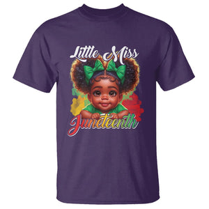 Little Miss Juneteenth T Shirt Cute Melanin Black Girls Kids TS09 Purple Print Your Wear