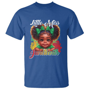 Little Miss Juneteenth T Shirt Cute Melanin Black Girls Kids TS09 Royal Blue Print Your Wear