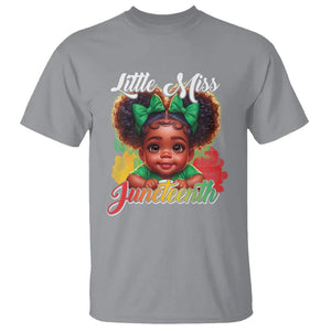 Little Miss Juneteenth T Shirt Cute Melanin Black Girls Kids TS09 Sport Gray Print Your Wear