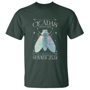 The Cicada Reunion U.S Tour 2024 T Shirt Broods XIII & XIX Cicadas Concert Fest TS09 Dark Forest Green Print Your Wear