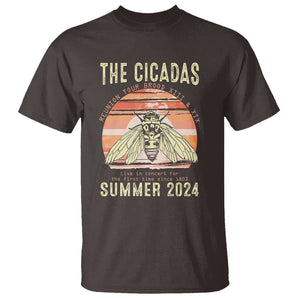 The Cicada Reunion U.S Tour 2024 T Shirt Broods XIII & XIX Summer Cicadas Concert Fest TS09 Dark Chocolate Print Your Wear