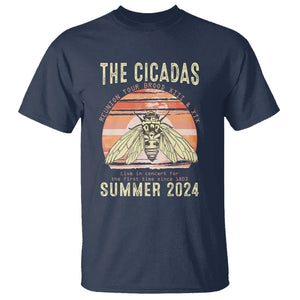 The Cicada Reunion U.S Tour 2024 T Shirt Broods XIII & XIX Summer Cicadas Concert Fest TS09 Navy Print Your Wear