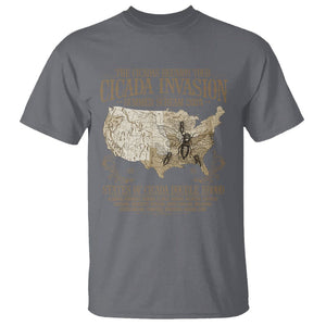 The Cicada Reunion U.S Tour 2024 T Shirt States Of Cicada Double Brood XIII & XIX American Map TS09 Charcoal Print Your Wear