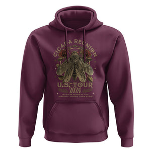 The Cicada Reunion U.S Tour 2024 Hoodie Broods XIII & XIX Vintage Cicadas Concert Fest TS09 Maroon Print Your Wear