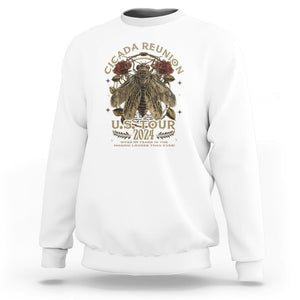 The Cicada Reunion U.S Tour 2024 Sweatshirt Broods XIII & XIX Vintage Cicadas Concert Fest TS09 White Print Your Wear