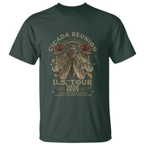 The Cicada Reunion U.S Tour 2024 T Shirt Broods XIII & XIX Vintage Cicadas Concert Fest TS09 Dark Forest Green Print Your Wear