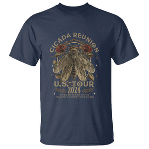 The Cicada Reunion U.S Tour 2024 T Shirt Broods XIII & XIX Vintage Cicadas Concert Fest TS09 Navy Print Your Wear