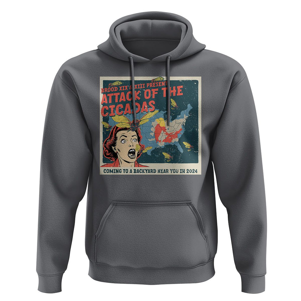 Funny Attack Of The Cicadas U.S Tour 2024 Hoodie TS09 Charcoal Print Your Wear