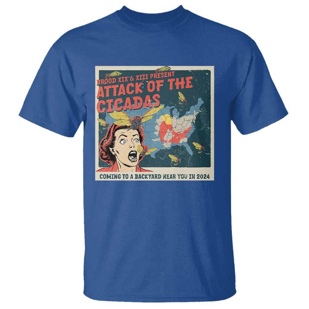 Funny Attack Of The Cicadas U.S Tour 2024 T Shirt TS09 Royal Blue Print Your Wear