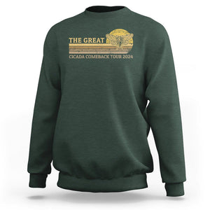 The Great Cicada Comeback Tour 2024 Sweatshirt TS09 Dark Forest Green Print Your Wear