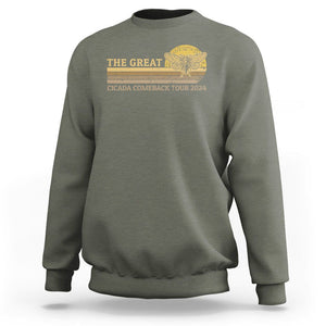 The Great Cicada Comeback Tour 2024 Sweatshirt TS09 Military Green Print Your Wear