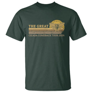 The Great Cicada Comeback Tour 2024 T Shirt TS09 Dark Forest Green Print Your Wear