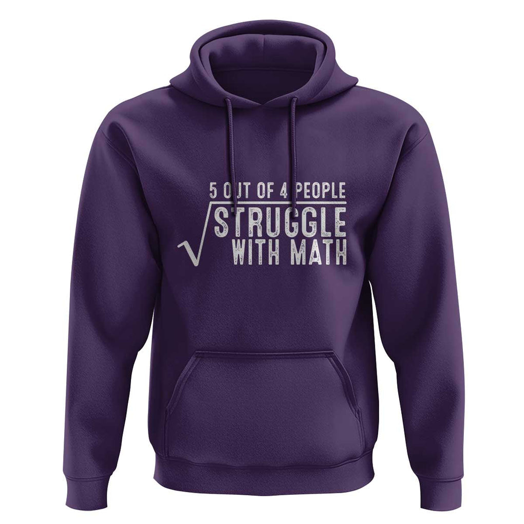 Funny 5 of 4 People Struggle With Math Hoodie TS09 Purple Print Your Wear