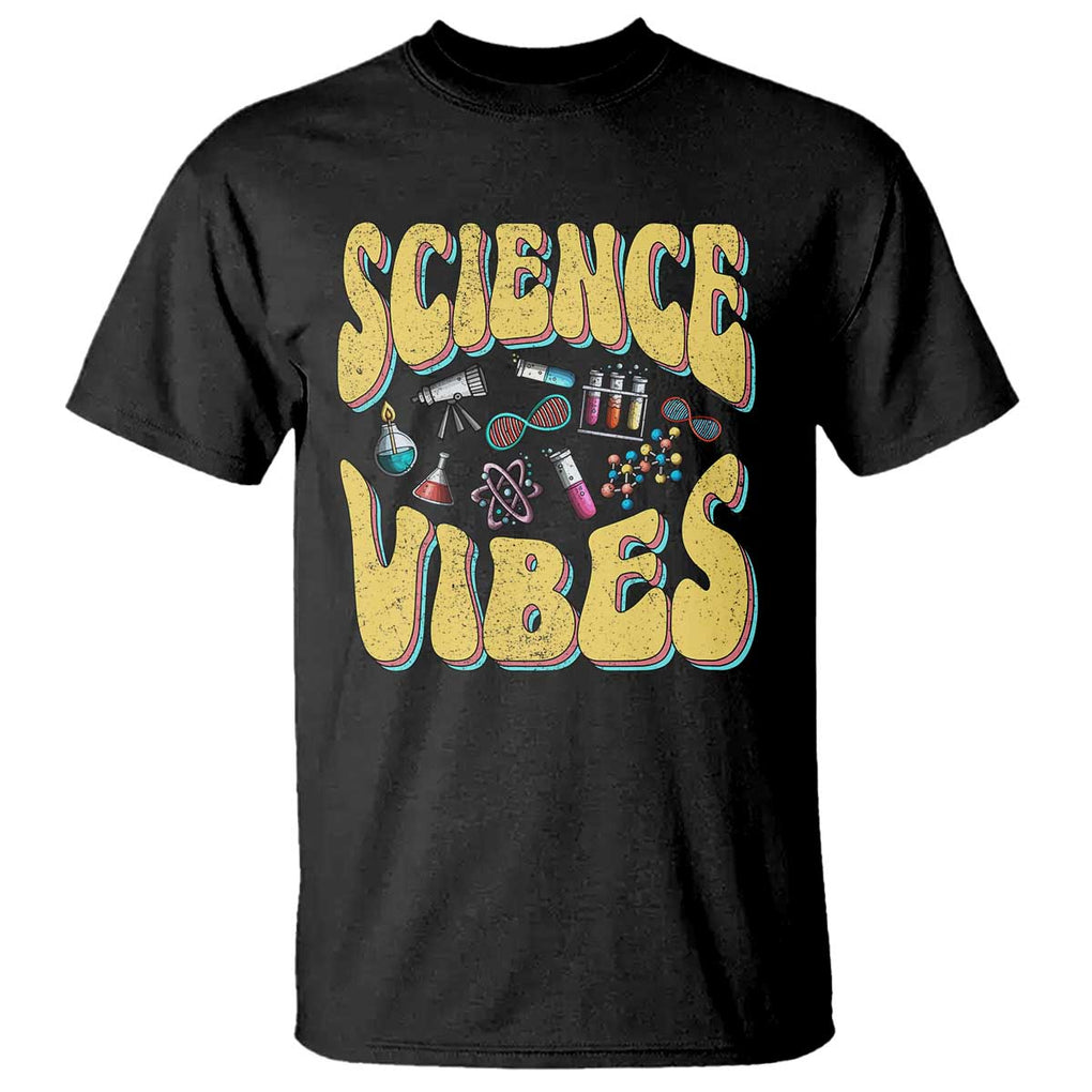 Science Vibes Back To School Retro Groovy Teacher T Shirt TS09 Black Print Your Wear