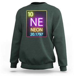 Chemistry Teacher Neon Periodic Table Sweatshirt TS09 Dark Forest Green Print Your Wear